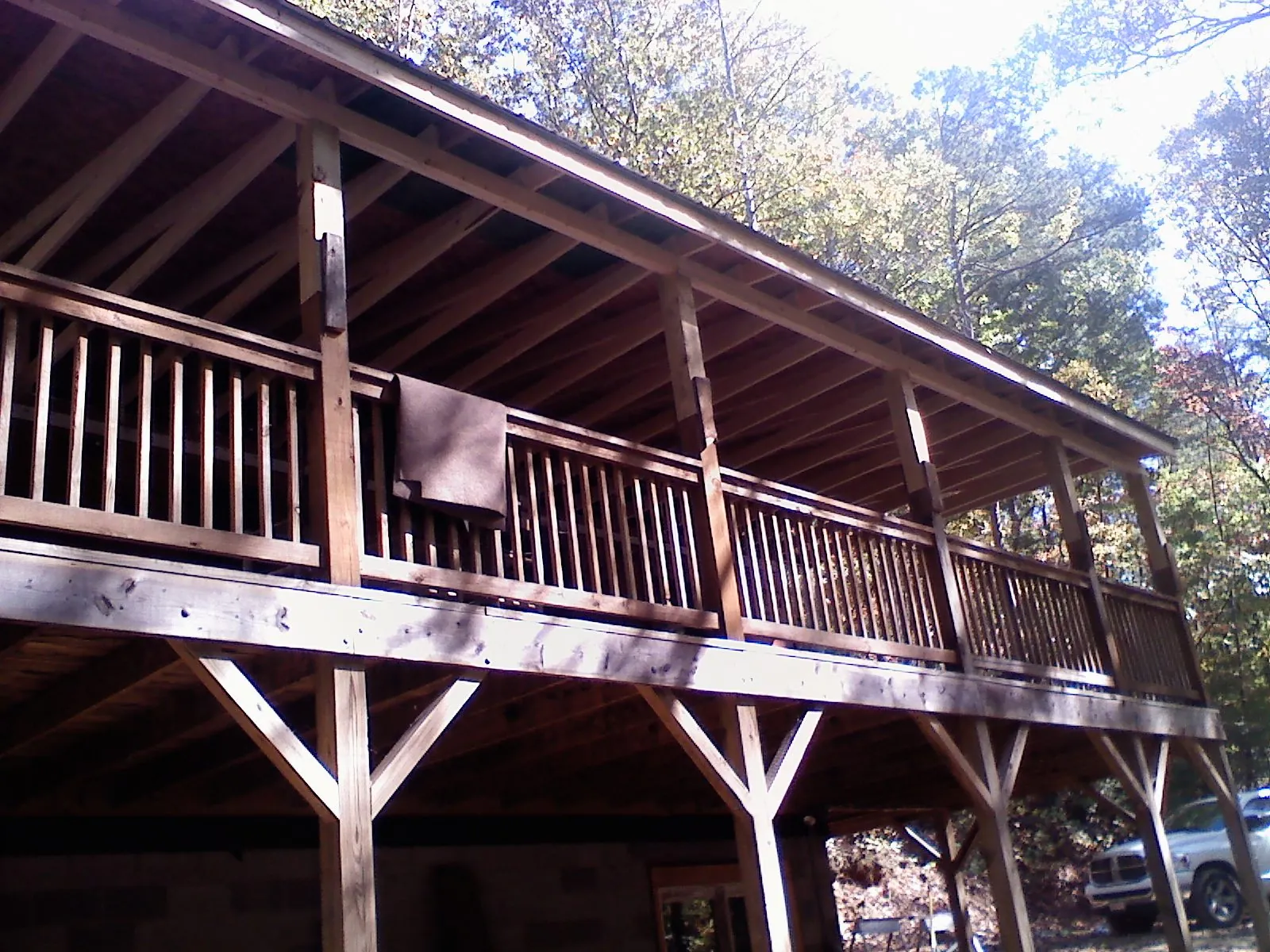 Timber framing under a new elevated porch and deck — Roof Leak Repair in Kershaw by Roofing Brothers